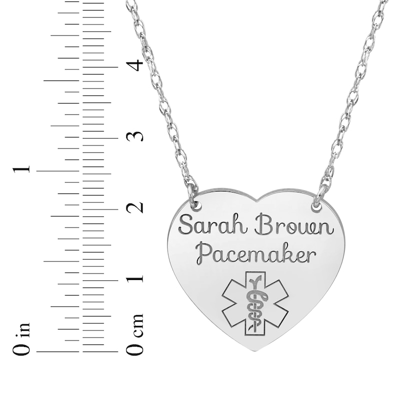 Main Image 4 of Medical Alert Heart Necklace Sterling Silver 18&quot;