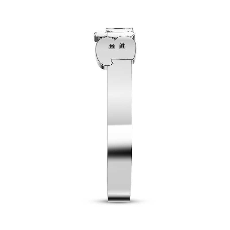 Main Image 2 of Bubble Print Name Ring 10K White Gold