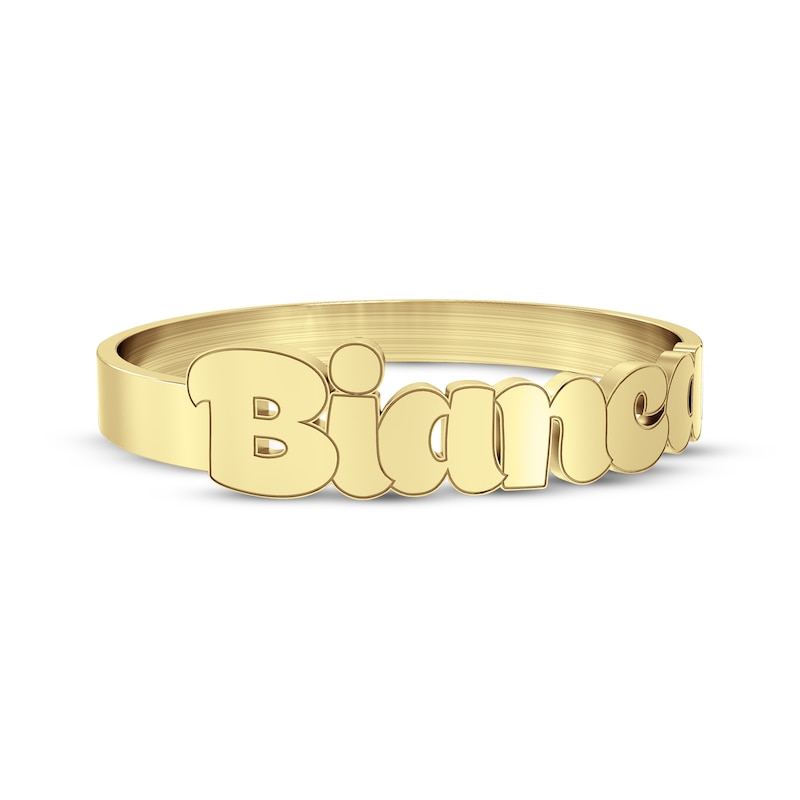 Main Image 3 of Bubble Print Name Ring 10K Yellow Gold