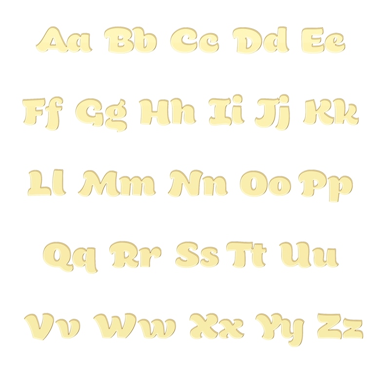 Main Image 4 of Bubble Print Name Ring 10K Yellow Gold