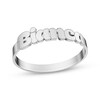 Thumbnail Image 1 of Bubble Print Name Ring 14K White Gold