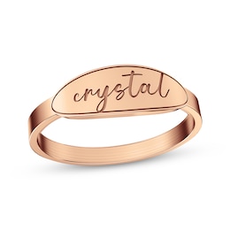 Personalized Oval Signet Ring 14K Rose Gold
