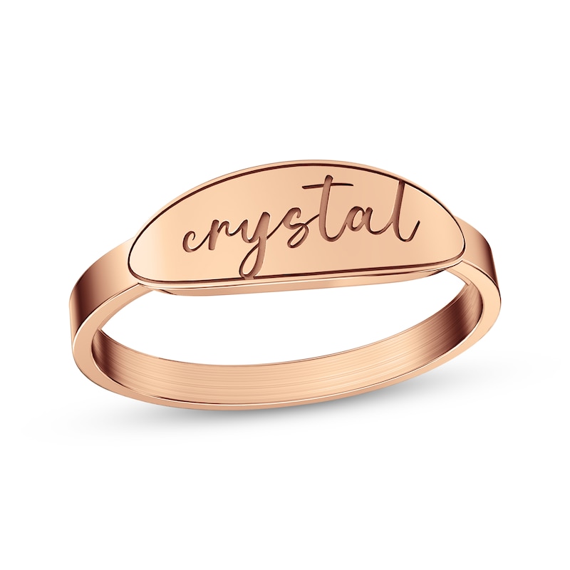 Main Image 1 of Personalized Oval Signet Ring 14K Rose Gold