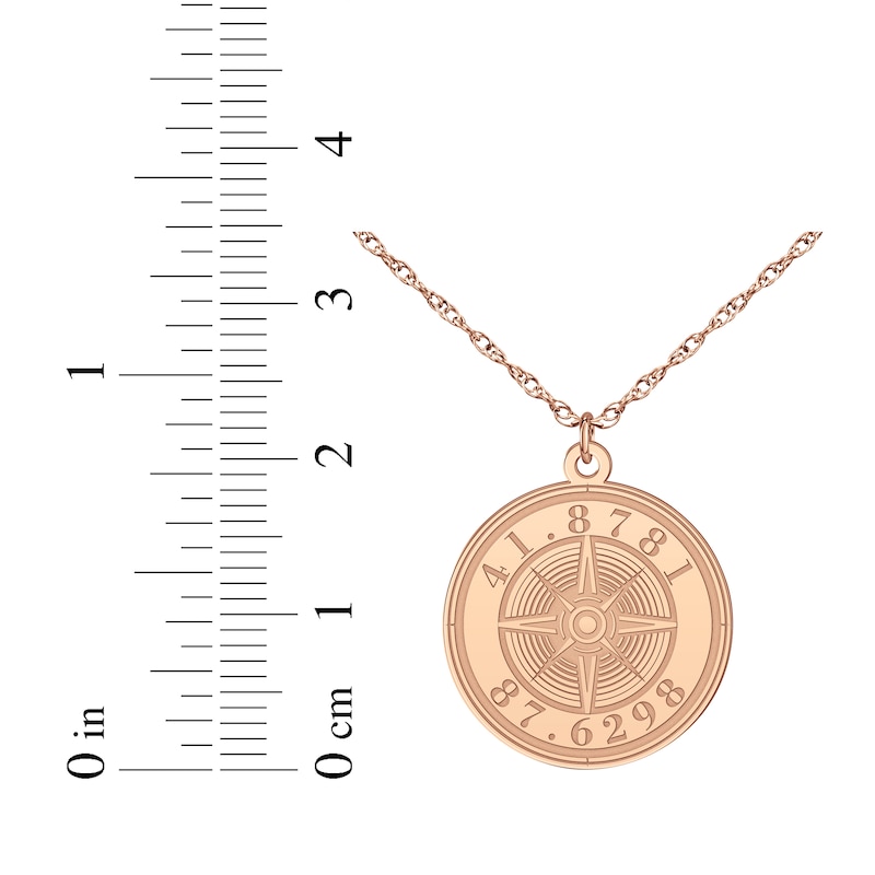 Main Image 4 of Compass Coordinates Necklace 14K Rose Gold 18&quot;
