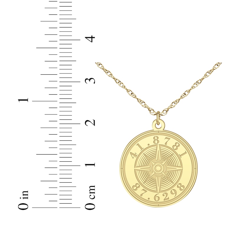 Main Image 4 of Compass Coordinates Necklace 14K Yellow Gold 18&quot;