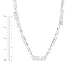 Thumbnail Image 2 of Diamond 3 Name Station Curb Chain Necklace 1/15 ct tw Sterling Silver 18&quot;