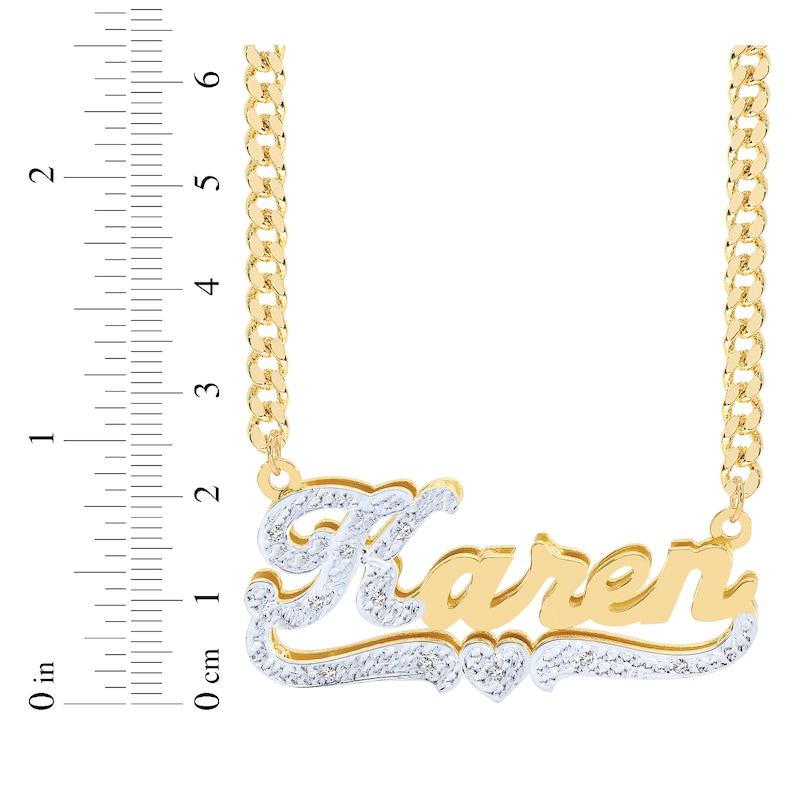 Main Image 2 of Diamond Script Name Necklace 1/20 ct tw 14K Yellow Gold 18&quot;