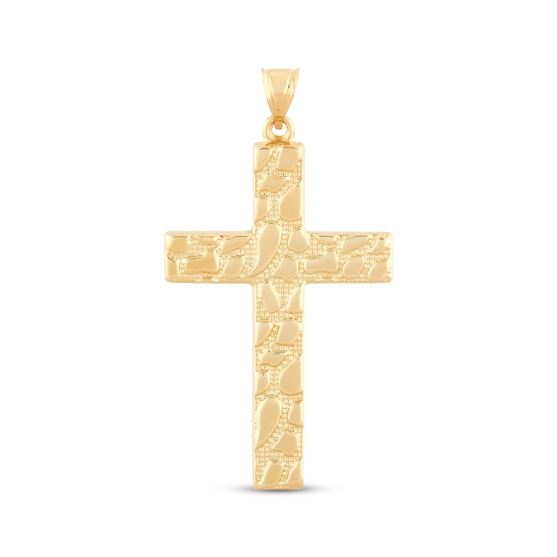 Main Image 1 of Nugget Cross Charm 10K Yellow Gold