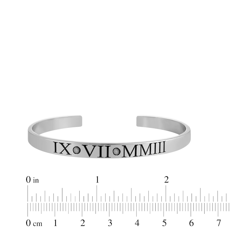Main Image 2 of Roman Numeral Cuff Bracelet Sterling Silver