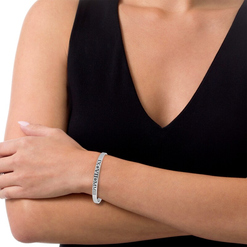 Main Image 3 of Roman Numeral Cuff Bracelet Sterling Silver