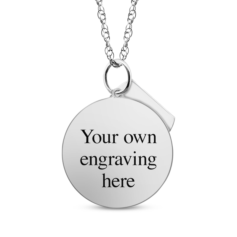 Main Image 2 of Rope Edge Photo & Initial Charms Necklace Sterling Silver 18&quot;