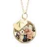 Thumbnail Image 1 of Rope Edge Photo & Initial Charms Necklace 10K Yellow Gold 18&quot;
