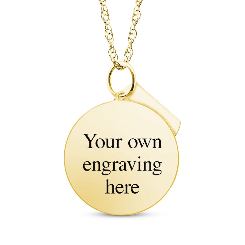 Main Image 2 of Rope Edge Photo & Initial Charms Necklace 10K Yellow Gold 18&quot;