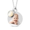 Thumbnail Image 1 of Round Photo & Mother of Pearl Charms Necklace Sterling Silver 18&quot;