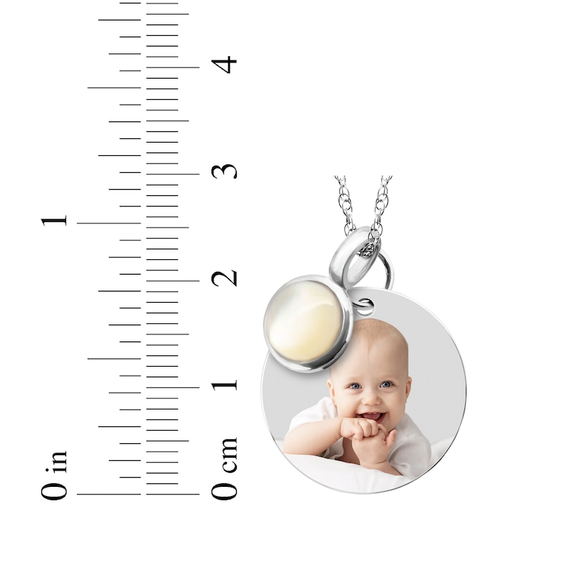 Main Image 3 of Round Photo & Mother of Pearl Charms Necklace Sterling Silver 18&quot;