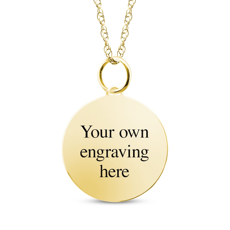 Main Image 2 of Small Round Photo Charm Necklace 10K Yellow Gold 18&quot;