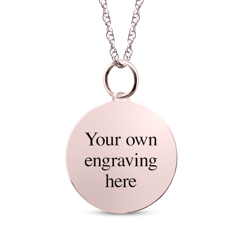 Main Image 2 of Small Round Photo Charm Necklace 10K Rose Gold 18&quot;