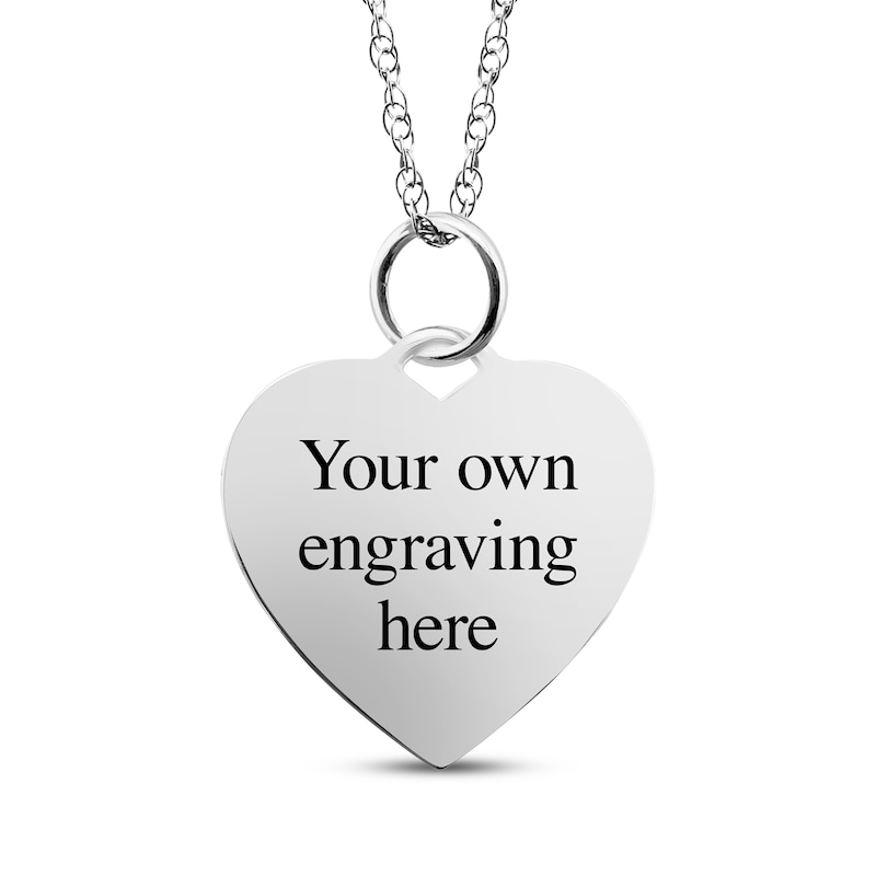 Main Image 2 of Small Heart Photo Charm Necklace Sterling Silver 18&quot;