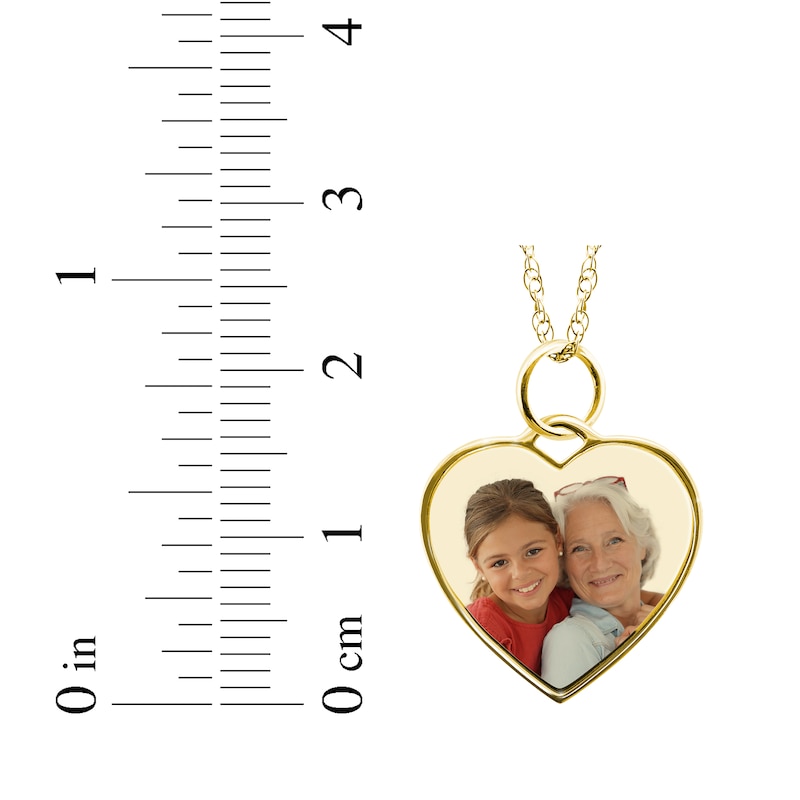 Main Image 3 of Small Heart Photo Charm Necklace 10K Yellow Gold 18&quot;