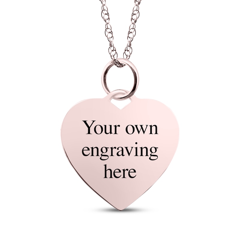 Main Image 2 of Small Heart Photo Charm Necklace 10K Rose Gold 18"