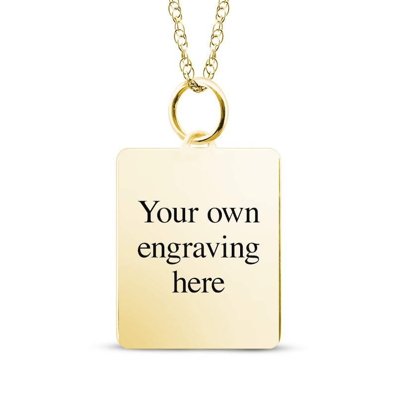 Main Image 2 of Small Rectangle Photo Charm Necklace 10K Yellow Gold 18&quot;