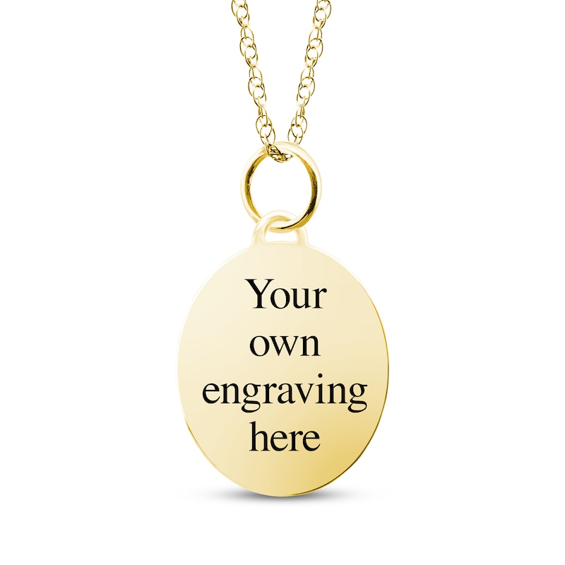 Main Image 2 of Small Oval Photo Charm Necklace 10K Yellow Gold 18&quot;