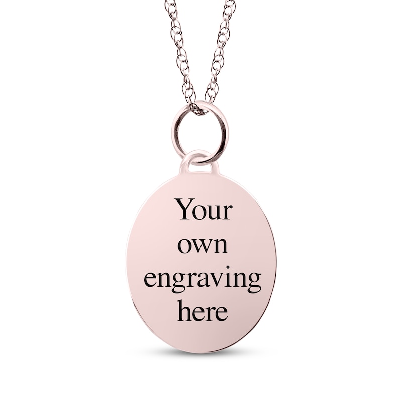 Main Image 2 of Small Oval Photo Charm Necklace 10K Rose Gold 18"