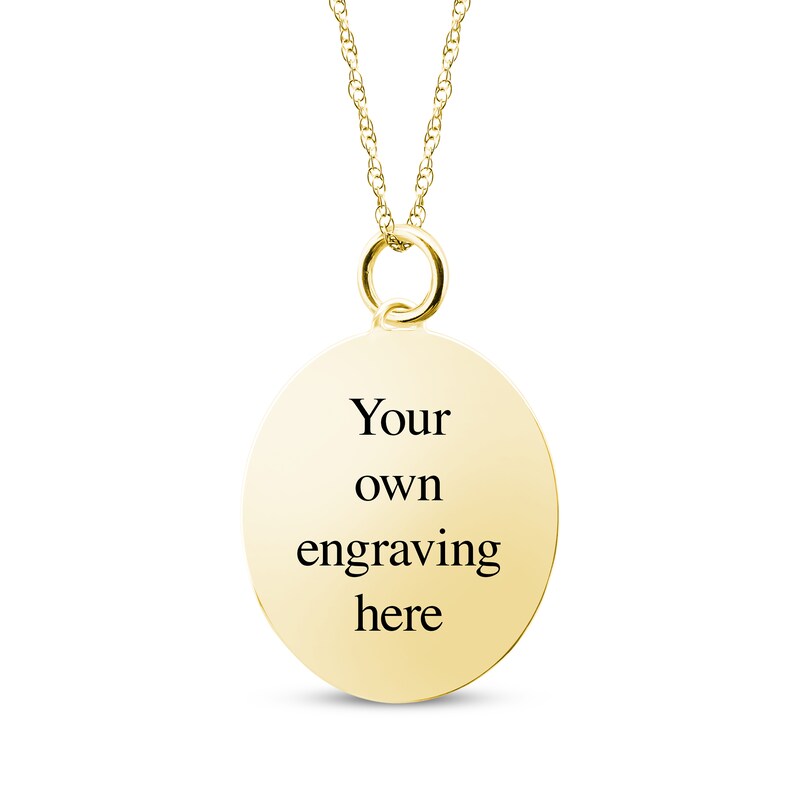 Main Image 2 of Medium Oval Photo Charm Necklace 10K Yellow Gold 18&quot;