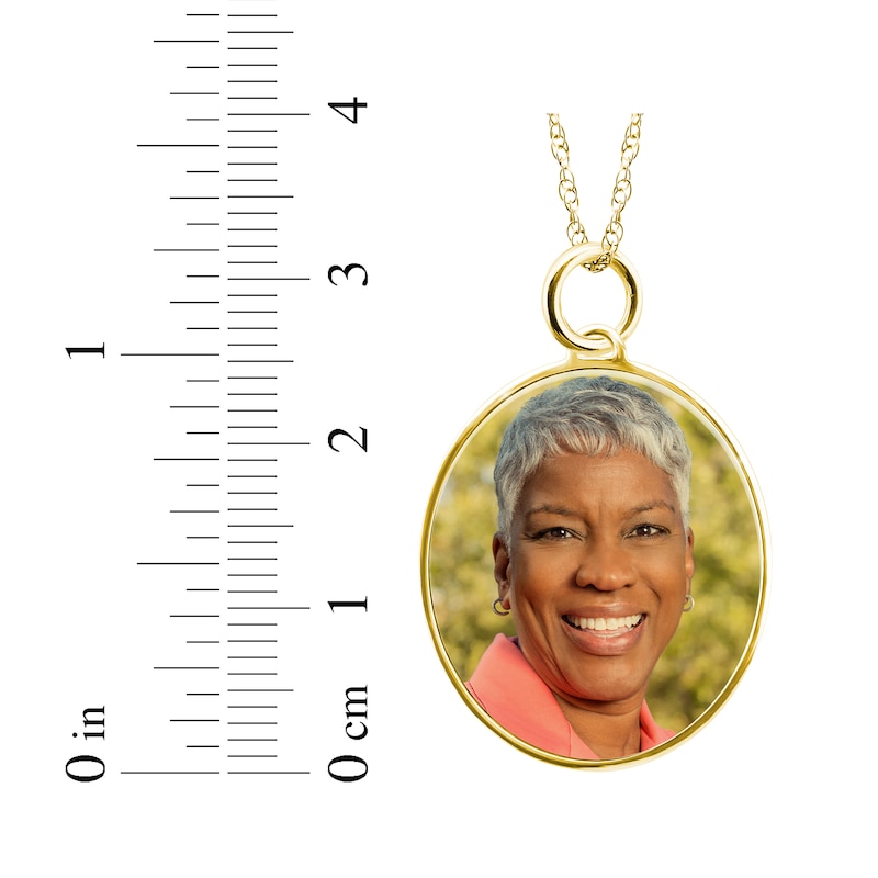 Main Image 3 of Medium Oval Photo Charm Necklace 10K Yellow Gold 18&quot;