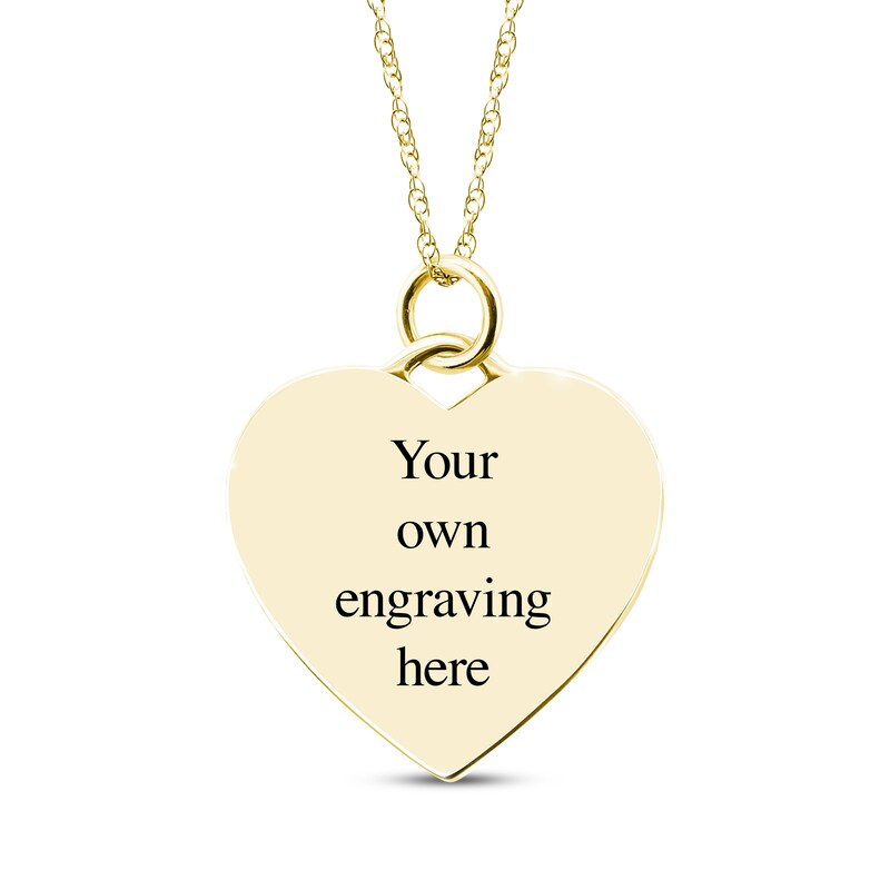 Medium Heart Photo Charm Necklace 10K Yellow Gold 18"