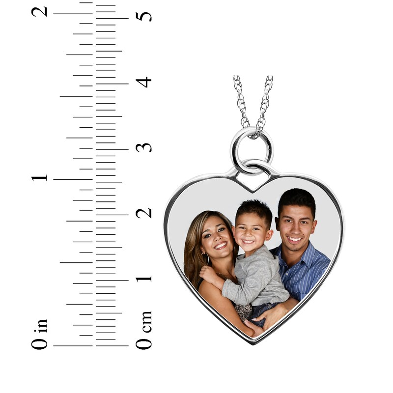 Main Image 3 of Medium Heart Photo Charm Necklace 10K White Gold 18&quot;