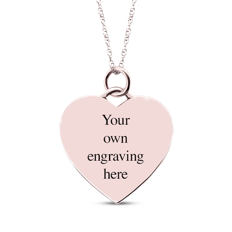Main Image 2 of Medium Heart Photo Charm Necklace 10K Rose Gold 18"