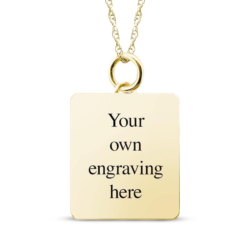 Main Image 2 of Medium Rectangle Photo Charm Necklace 10K Yellow Gold 18&quot;