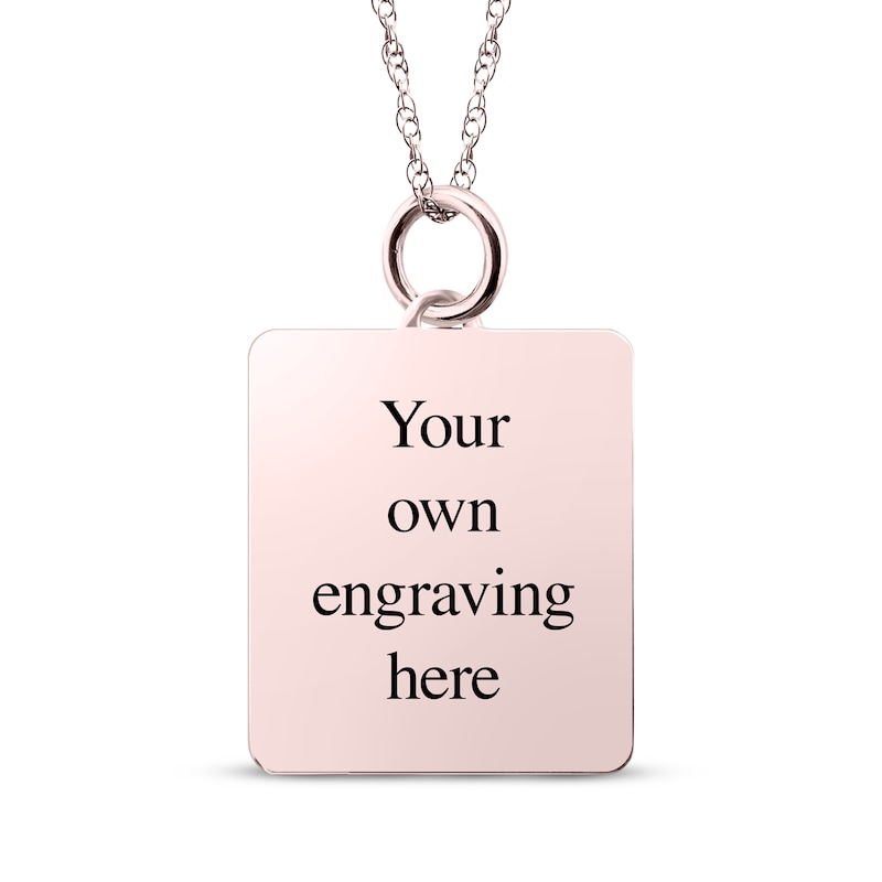 Main Image 2 of Medium Rectangle Photo Charm Necklace 10K Rose Gold 18&quot;