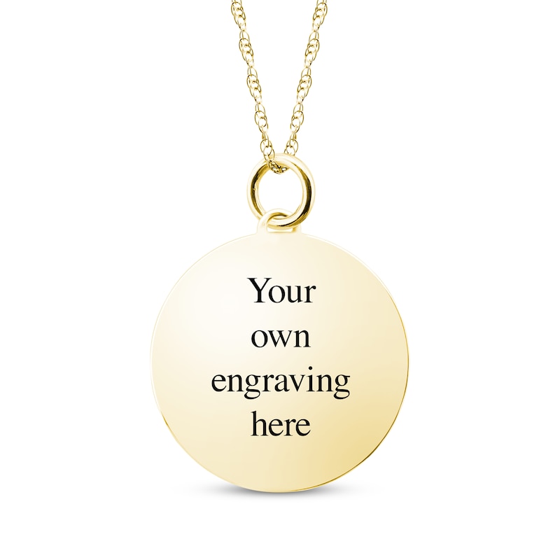 Main Image 2 of Medium Round Photo Charm Necklace 10K Yellow Gold 18&quot;