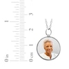 Thumbnail Image 3 of Small Round Rope Edge Photo Charm Necklace Sterling Silver 18&quot;