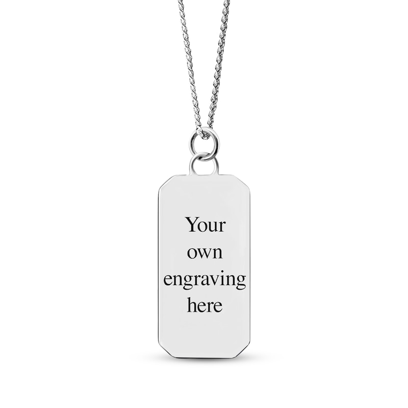 Main Image 2 of Men's Photo Dog Tag Necklace Sterling Silver 22&quot;
