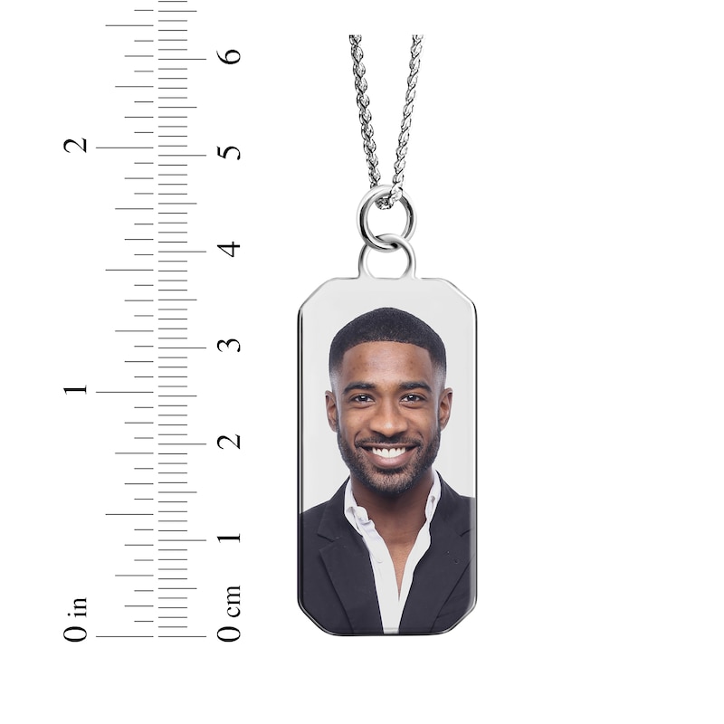 Main Image 3 of Men's Photo Dog Tag Necklace Sterling Silver 22&quot;