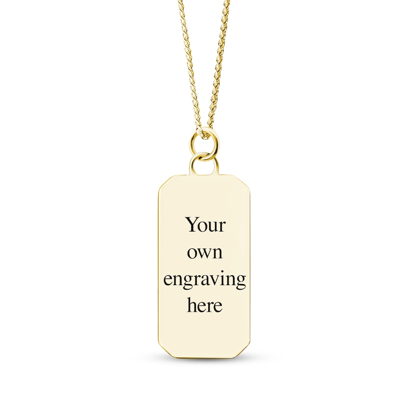 Main Image 2 of Men's Photo Dog Tag Necklace 10K Yellow Gold 22&quot;