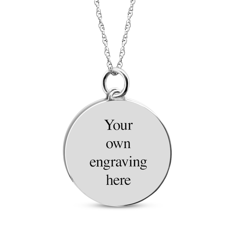 Main Image 2 of Double Round Photo & Handwritten Message Charm Swivel Necklace Sterling Silver 18&quot;