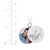 Thumbnail Image 3 of Double Round Photo & Handwritten Message Charm Swivel Necklace Sterling Silver 18&quot;