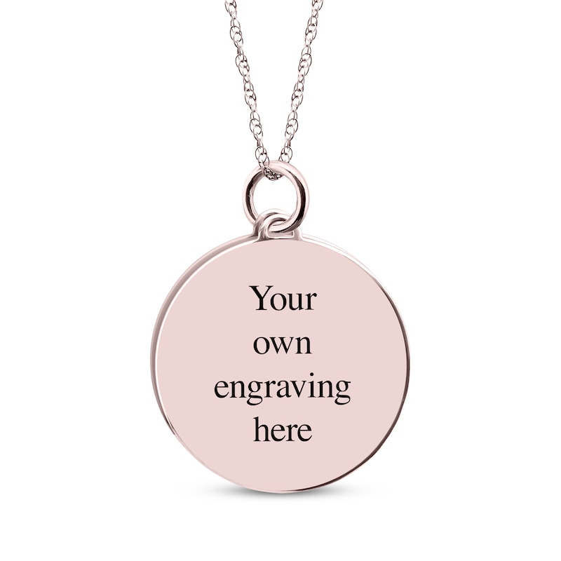 Main Image 2 of Double Round Photo & Handwritten Message Charm Swivel Necklace 10K Rose Gold 18&quot;