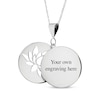 Thumbnail Image 2 of Double Round Photo & Lotus Swivel Necklace Sterling Silver 18&quot;