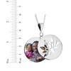 Thumbnail Image 3 of Double Round Photo & Lotus Swivel Necklace 10K White Gold 18&quot;