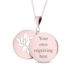 Thumbnail Image 2 of Double Round Photo & Lotus Swivel Necklace 10K Rose Gold 18&quot;