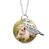 Thumbnail Image 0 of Round Photo & Wing Charms Necklace Sterling Silver 18"