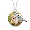 Thumbnail Image 1 of Round Photo & Wing Charms Necklace Sterling Silver 18&quot;