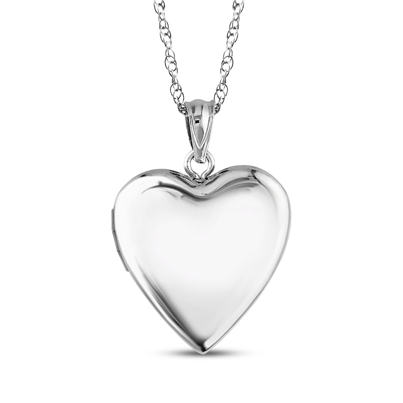 Main Image 2 of Heart Photo Locket Necklace Sterling Silver 18&quot;
