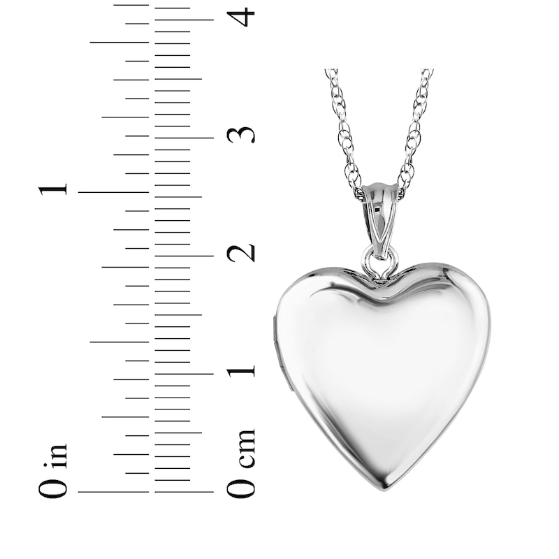 Main Image 3 of Heart Photo Locket Necklace Sterling Silver 18&quot;