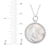 Thumbnail Image 5 of Mother of Pearl & White Lab-Created Sapphire Photo Locket Necklace Sterling Silver 18&quot;